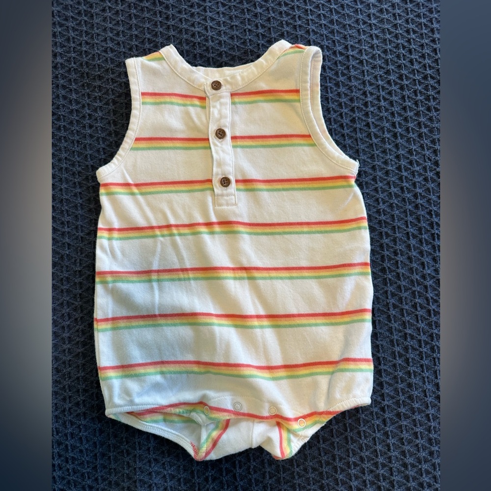 Janie and Jack Rainbow Striped Baby Romper